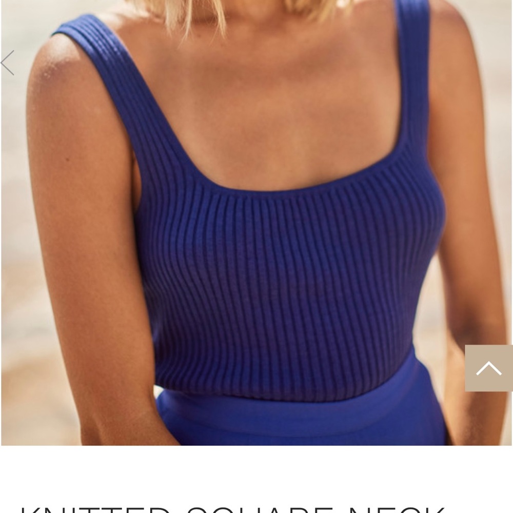 Bohemian Traders knitted square neck tank in cobalt.         New without tags.